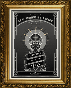 Power generator tower with testament of tesla title